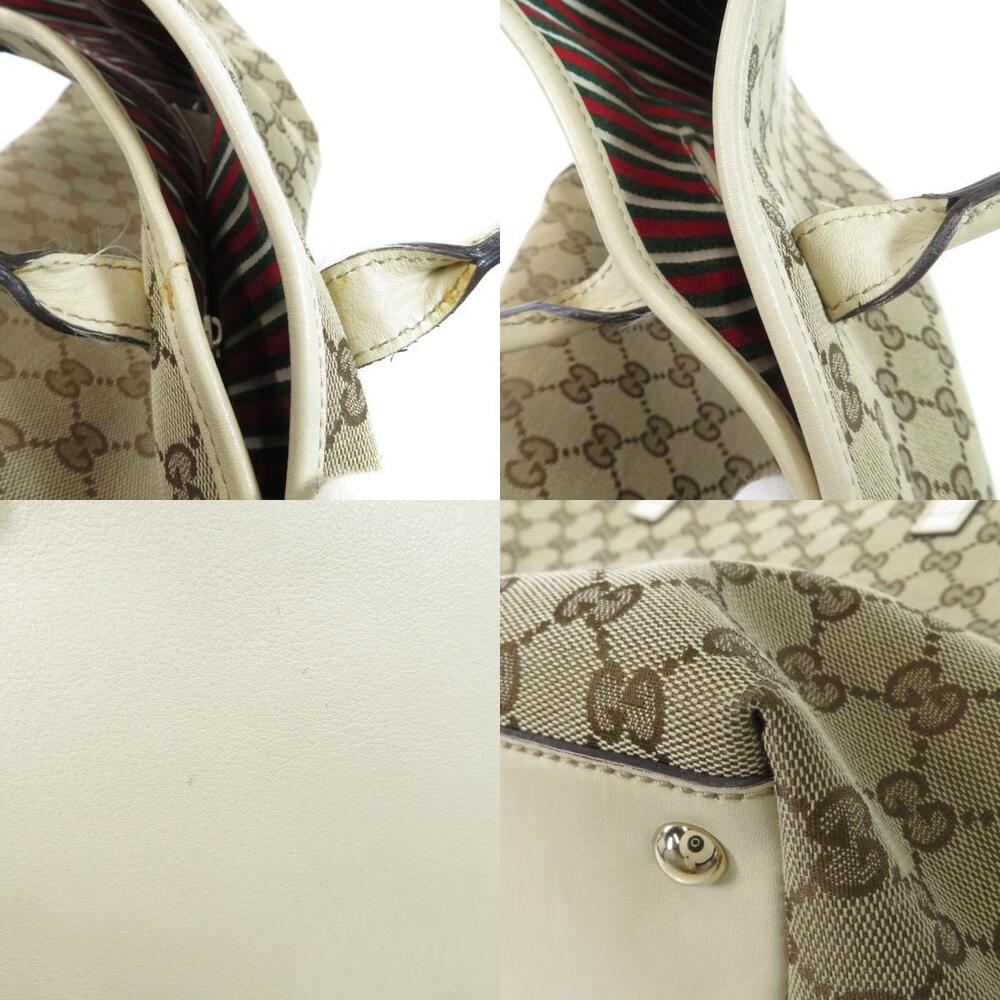 Gucci Canvas Beige Brown Britt GG bag Tote Shoulder - Picture 9 of 11